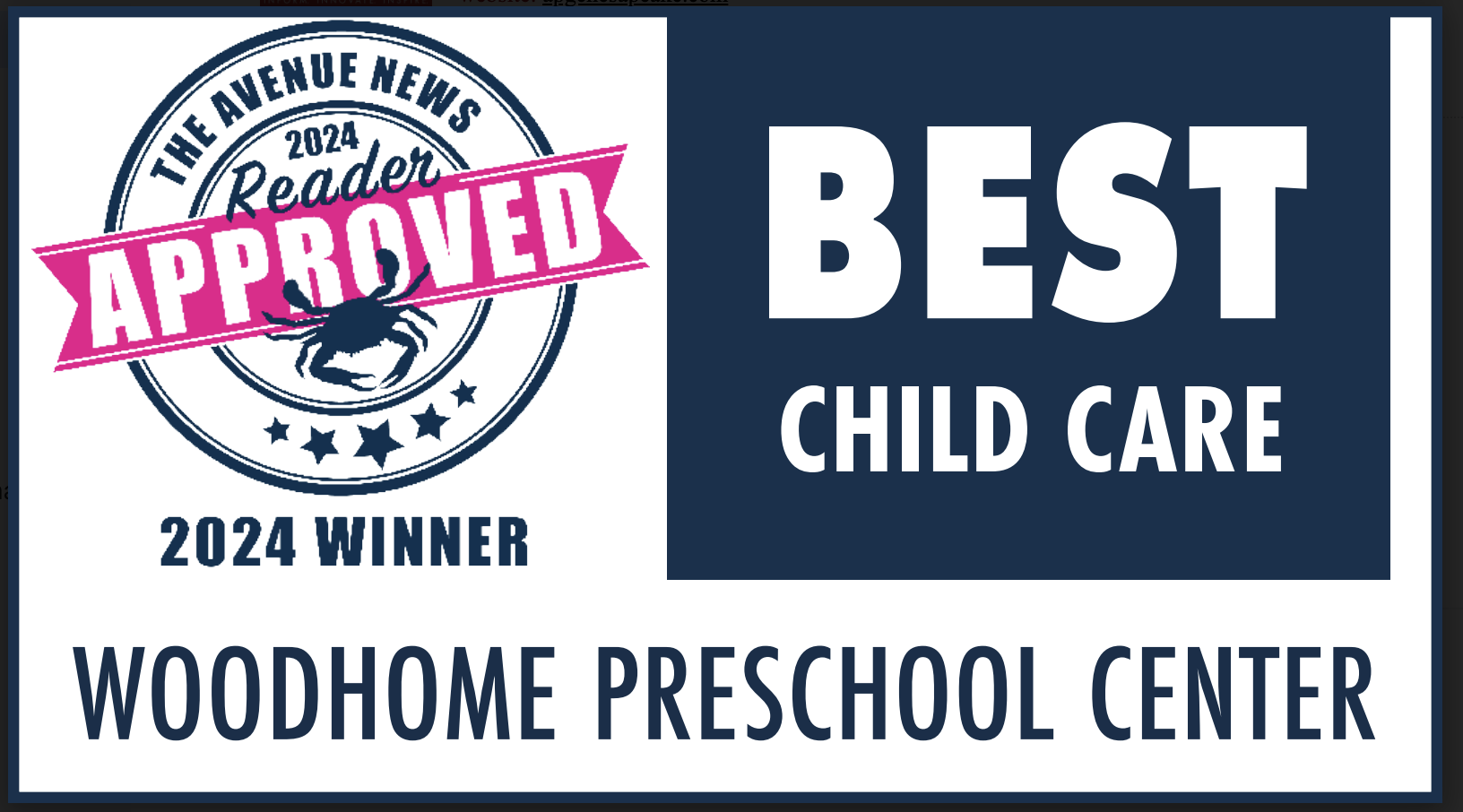 Award for Best Child Care 2024 by the Avenue News